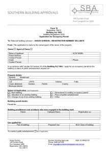 thumbnail of Application for Occupancy Permit Form